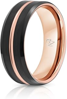 EMBR | Rings For Men | Infinity Design | Black & Silver Tungsten | Inner-Band Colors | 8mm Width | Durable Jewelry | Wedding Bands