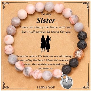 Natural Stone Black and Pink Bracrlets The Love Between a Mother/Grandmother/Sister and Her Daughter/Granddaughter/Sister Beaded Bracelets Love Gifts for Women and Girls