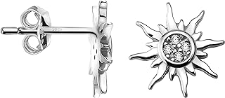 SOFIA MILANI - Women's Earrings 925 Silver - with Zirconia Stones - Star Sun Stud Earrings - 20553