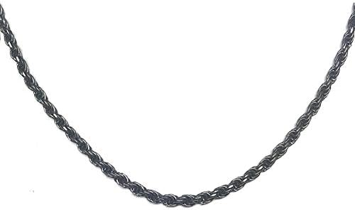 16-Inch Antique Claddagh Gold Chain Necklace in Rope Design, Crafted from Fine Sterling Silver with Lobster Clasp