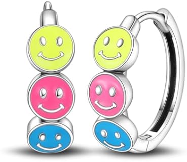 925 Sterling Silver Hoop Earrings for Women Luminous Hoop Earrings Colorful Cubic Zirconia Hypoallergenic Earrings Glow in the Dark Hoop Earrings for Women or Girls