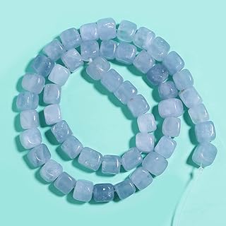 8MM Natural Aquamarine Gemstone Loose Square Cube Beads Stone Healing Power for Jewelry Making DIY Bracelet Necklace