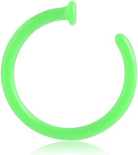 Bioflex Open Nose Ring Hoop Choose Your Color, Choose Your Size 18G