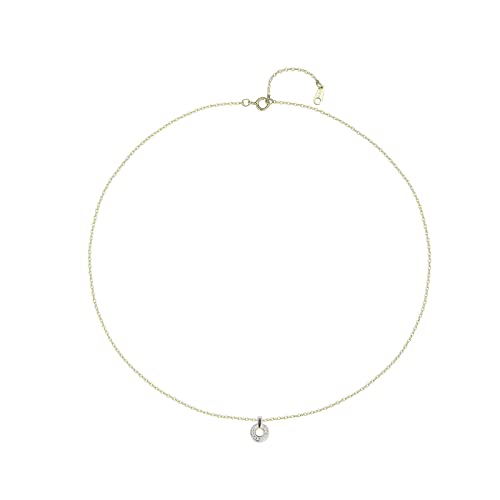 925 Sterling Silver CZ Cubic Zirconia 6.8MM Inner Circular Necklace Cross Link Chain Thin Link Chain for Women 15-17 Inch