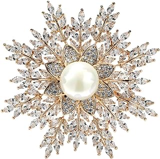 Vintage WOFASHPURET Stainless Steel Snowflake Brooch with Secure Pin Clasp for Women - Faux Leather Accent and Unique Flower Design Snowflake Pin