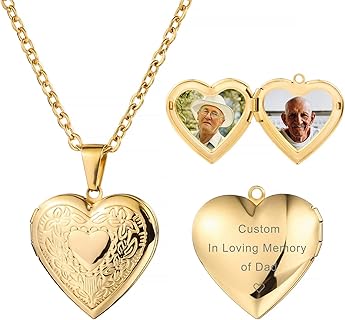 MeMeDIY Collier Médaillon en Coeur avec Gravure Personnalisée et Photo pour Femmes, Ajustable, en Acier Inoxydable, Spécialement pour Maman ou Grand-Mère, Taille 30mm
