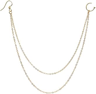 Fishhook Stainless Steel Nose Ring with Dangling Earring - Unique Gold-Tone Anodized Design for Bold Personality Expression