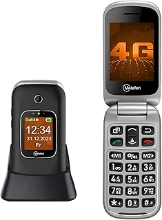 Melefon 4G Handy für ältere Menschen mit großen Tasten und SOS-Funktion, 2,4+1,44 Zoll Display, USB Typ C und Ladestation, ideal für Senioren