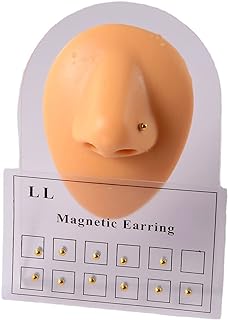 12pcs Stainless Steel Crystal Fake Ear Stud Earrings Nose Lip Ring Clip on Cubic Zirconia Tragus for Women Men Multicolor Non Piercing Jewelry Set