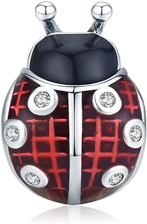 Pink Ladybug Charms 925 Sterling Silver Red Enamel Animal Charms for Pandora Bracelets