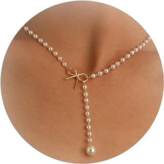Elegant Women's Pearl Necklace with High-Quality Metal Chain and Faux Pearl - Ideal for Parties, Weddings - Includes Bracelets and Earring Set - Perfect Gift for Ladies and Girls
