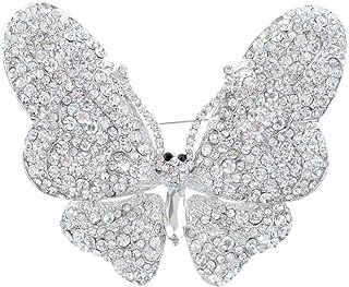EVER FAITH Women's Austrian Crystal Butterfly Brooch