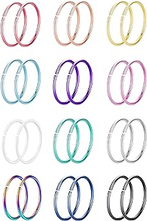 18G 20G 22G Stainless Steel Nose Rings Hoops for Women Men Nose Hoops Cartilage Helix Earring Hoops Lip Rings Nose Piercing Jewelry