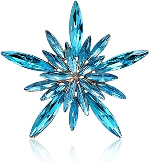 Rhinestone Star Brooch Pin for Women Girls Shiny Crystal CZ Snowflake Corsage Brooches Lapel Pins Scarf Buckle Shawl Clip Sweater Cardigan Bouquet Badge Accessories