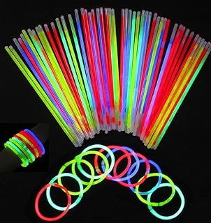 VIVII Multicolor Glow in The Dark Bead Bracelets Made from Durable Plastic, Modern Design Perfect for Adults and Children