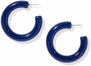 INK+ALLOY Retro Resin Hoop Earrings for Women and Girls, Medium Vintage Statement Hoops, Costume Jewelry, Handmade Jewelry for the Modern Bohemian, 1.75-Inches