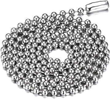 Titanium Stainless Steel Small Beads Ball Chain Necklace for Men Women 16-38 Inches Silver Black Gold