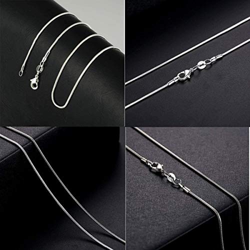 3PCS/5PCS 925 Sterling Silver Snake Chains Necklaces 16" 18" 20" 22" 24" 26" 28" 30" ( multi-color ,5pcs 18 inch) (5pcs 22 inch, multi-color)