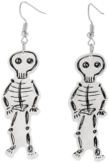 Skull Earrings for Women Skeleton Skull Earrings Halloween Skull Dangle Earrings Vintage Human Skeleton Bones Earrings Gothic Skull Jewelry Gifts for Men Christmas Birthday