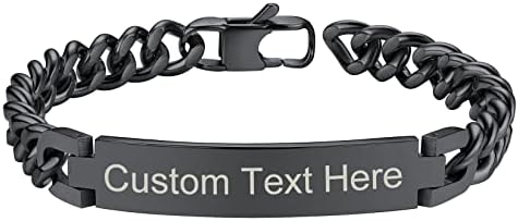 Stainless Steel ChainsProMax Men's ID Bracelet with Secure Buckle Clasp, Sleek Cuban Link Design, Ideal for Elegant Casual or Formal Wear