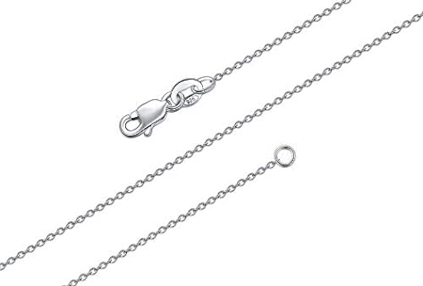 BORUO 925 Sterling Silver Cable Chain Necklace, 1mm 1.5mm Italian Chain with Lobster Claw Clasp 14-30 Inch/Silver Chain Necklace, Gold Chain Necklace For Women