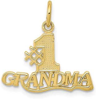 10k Yellow Gold Solid Polished Number 1 Grandma Charm Pendant Necklace Measures 20x18mm Wide Jewelry for Women