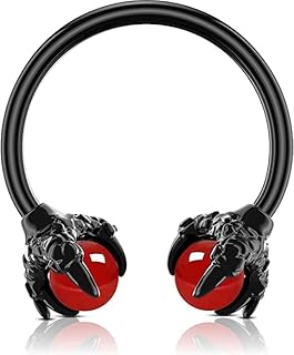 1-16 Gauge Black Claws Horseshoe Septum Nose Ear Lip Ring Stainless Steel Helix Tragus Piercing Jewelry