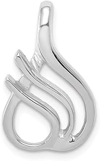 14k White Gold Solid Polished Fits Up To 2.5mm Fancy Omega Slide Jewelry for Women