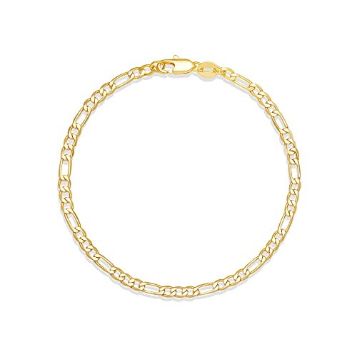 Amazon Essentials 14K Gold Plated Figaro Chain Bracelet