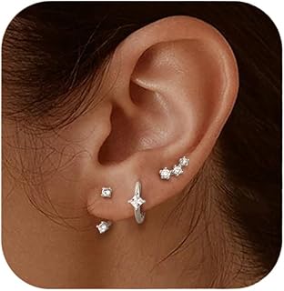 YADOCA Boucles d'Oreilles Argent 925 Hypoallergéniques pour Femmes et Filles, Zircon Cubique, Taille 10-13 mm, Confort et Éclat, Cadeau Idéal pour Toute Occasion Spéciale
