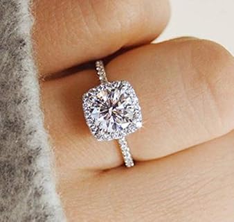 925 Sterling Silver Zircon Stone Engagement Wedding Band Ring Promise Rings CZ Crystal Engagement Ring