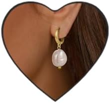 Long Tassel Pearl Dangle Earrings - Dangling Hanging Baroque AAA+ Freshwater Pearl Drop Dangle Earring for Women Girl Bridal Wedding Gift