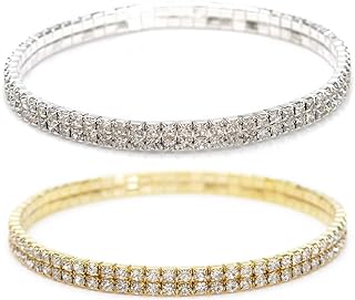 shuning Sexy Anklets for Women Crystal Rhinestone Stretch Tennis Ankle Elastic Bracelet
