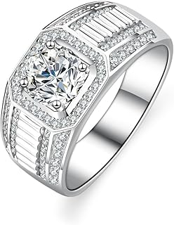 Men's Wedding Band in 14K Gold - 1Ct Ideal Cut Natural Diamond Ring, D Color VVS1 Clarity - Exquisite Token of Love & Commitment - Ideal Gift for Engagement,Anniversary and Father's Day