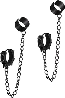 Sacina Goth Punk Spike Earrings, Ear Cuff Earrings, Gothic Earrings, Punk Earrings, Emo Earrings, Grunge Earrings, Black Earrings, Christmas Jewelry Gifts for Women