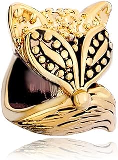 Enchanting Fox Charm Bracelet featuring Flower, Sea Lion, Elephant, Kiwi Bird, Raccoon Animal Charms in a Silver-Plated-Base Chain