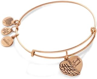 Slide Clasp Angel Wing Charm Bracelet in Copper for Family Keepsake, Heart Design