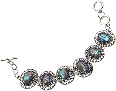 Amosfun Natural Abalone Shell Bracelet for Women and Man Adjustable Link Bangle Gift for Her 25cm* 2cm* 0. 5cm