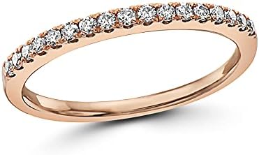 Elegant 14k Rose Gold Stackable Diamond Ring with Champagne Gems for Women, Modern Design