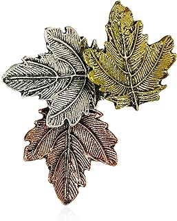 Pin Clasp Vintage Maple Leaf Brooch in Sterling Silver for Women - GUOXIAOMEI Bronze Fall Plant Brooch, Ideal for Dance Party & Halloween Accessories