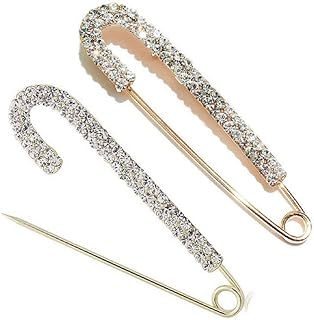 YOUYUZU Women Crystal Big Safety Pin Jewelry Brooch Knit Scarf Lapel or Collar Brooch Pin