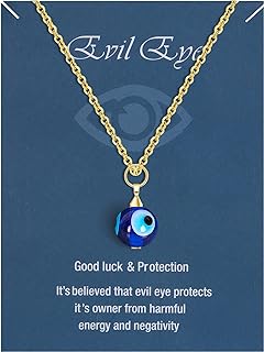 Stainless Steel Evil Eye Sun Pendant Necklace with Unique Gemstones- Lucky & Protective Jewelry for Men and Women, Cable Chain Design