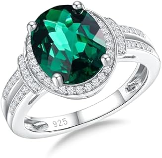 Timeless Cubic Zirconia & Blue Sapphire Oval Engagement Ring in 925 Sterling Silver for Women, Sizes 6-10