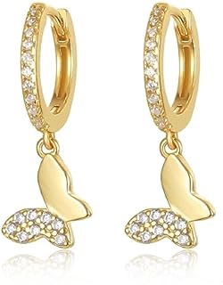 Small Gold Hoop Earrings 14K Gold Plated Huggie Hoop Earrings for Women 1 Pair Dangle Hoop Earrings Hypoallergenic Dainty Drop Gold Earrings Hoops for Women Girls Jewelry Gift