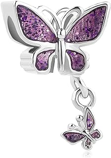 Third Time Charm Dangle Colorful Butterfly Charm Beads For Bracelets