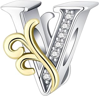 Sterling Silver Luxilla A-Z Letter Charm Bracelet with Cubic Zirconia - Perfect for Women, Girls, and Friends - Unique Design for Personalized Gifting