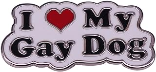 GuDeKe Enamel Lapel Pins I Love My Gay Dog for Backpacks Funny Brooch Women Gift
