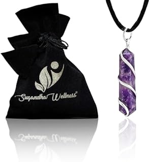 Hook-Clasp Lepidolite Crystal Pendulum Necklace with Crystal Chain - Stress-Relief Accessory for Inner Peace for Men and Women