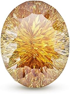 1 Carat Champagne Moissanite Engagement Ring with High-Quality, VVS1 Clarity Oval Angel Cut Brilliant Gemstone