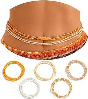 29.5 inch Plastic Waist Beads Chain for Women, Plus Size African Belly Chain Body Jewelry, Ideal for Beach or Casual Wear, No Gemstone or Metal